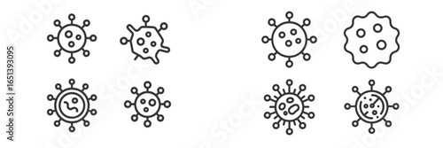 Unique vector illustrations of isolated microorganisms