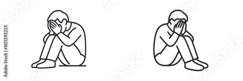 Emotionally distressed individuals expressing sadness and despair