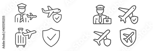 Vector illustration of airport security and travel safety measures
