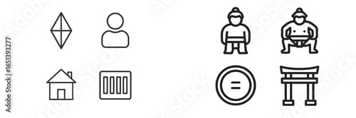 Vector illustration of cultural symbols and activities in Japan