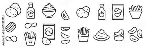 Vector art of diverse food and snacks for culinary design