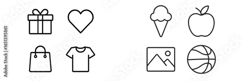 Vector illustration of various simple icons for digital use