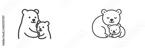 Cute bear family illustration showcasing affection and bonding