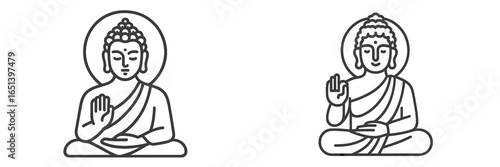 Meditative buddha illustrations for calm and peace