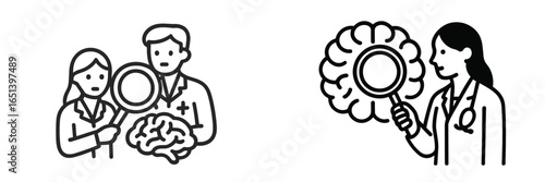 Researchers examining brain concepts in a modern lab setting