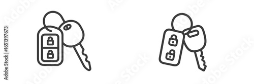 Key and remote control design for car security system illustration