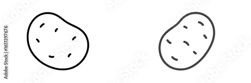 Vector illustration of two simplified potatoes isolated on white