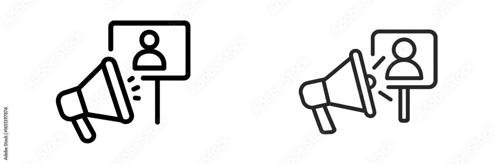 Vector illustration of megaphone communication with audience figure Vector illustration of megaphone communication with audience figure