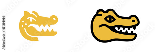 Stylized alligator head vector illustration for use in design projects