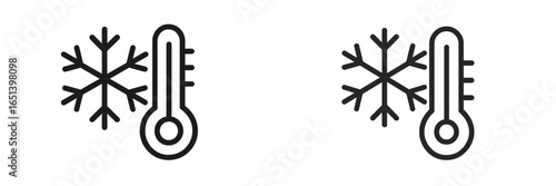 Thermometer and snowflake vector illustration for cold weather concept
