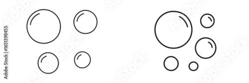 Bubbles of different sizes in a minimalistic vector design