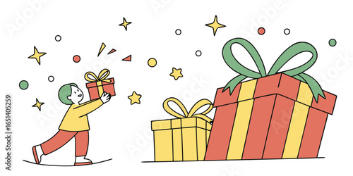 Joyful gift giving season, adorable presents for loved ones, celebrate holidays