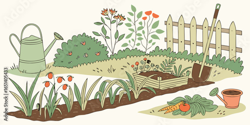 Cultivate your garden with tools and fresh produce for healthy lifestyle