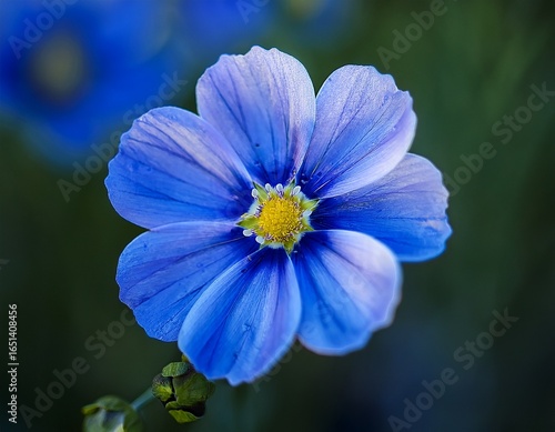 flower daisy blue flax flora blossom bloom petal nature garden floweret floret blue