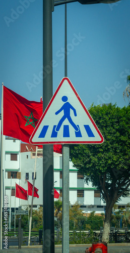 crossing traffic sign on the road