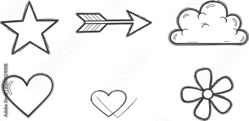 vector illustration of a set of symbols
