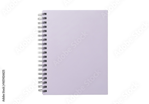 Blank spiral bound notebook isolated on transparent background