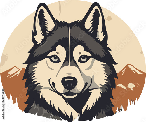 Husky best vector editable eps file , husky illustration