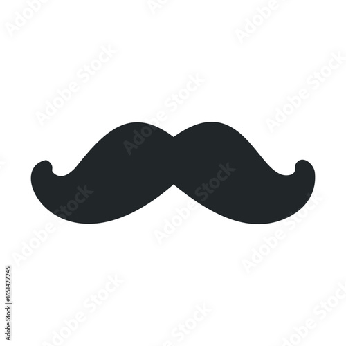 Classic black mustache icon symbolizing masculinity and style
