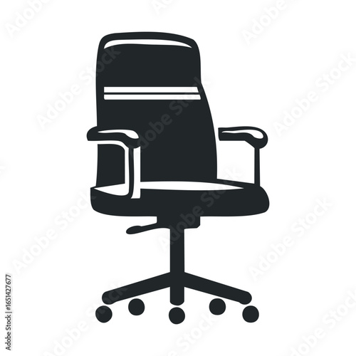 Ergonomic office chair with armrests on casters