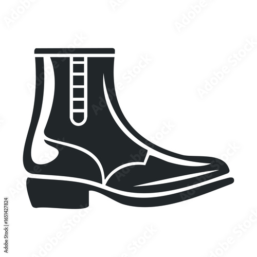 Stylish black ankle boot silhouette with side stretch panel