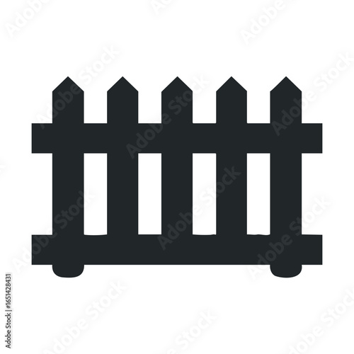Black fence icon illustration with picket design