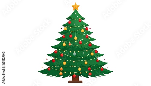 Festive Christmas tree illustration (2)