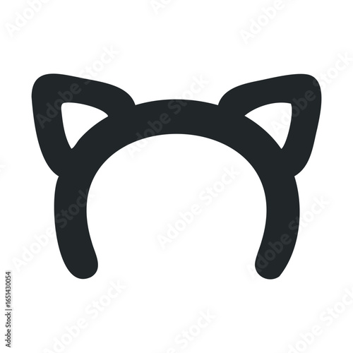 Black cat ear headband on white background
