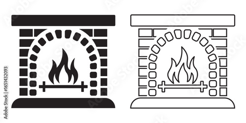 Fireplace vector icon