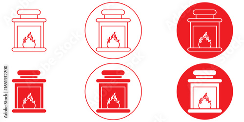 fireplace icon on transparent background