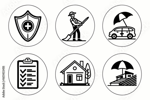 Insurance policies and protection isolated on white background in vector format