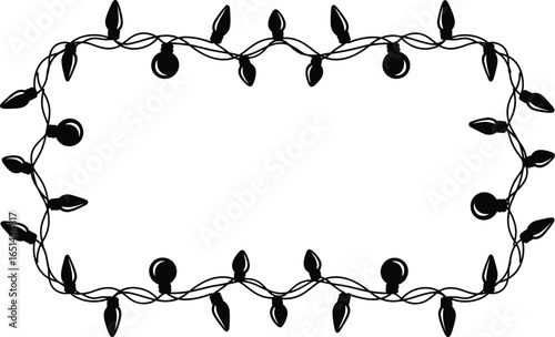 Vector art of christmas string lights border isolated on white background