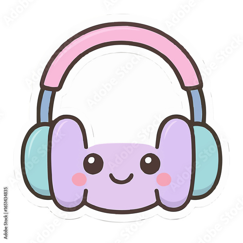 Stylish headphones with a vibrant audio and music icon design for a creative dj or studio setup