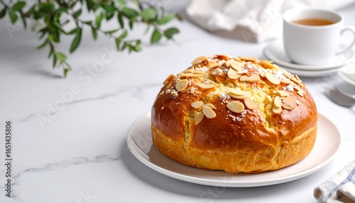 Almond Cake with Tea, and Spring Table.