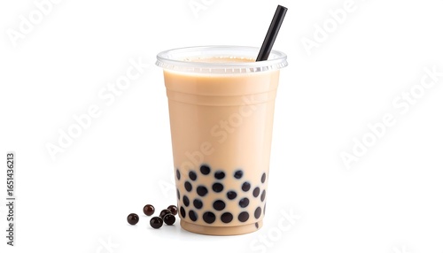 Boba Tea in Plastic Cup.