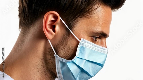 Man Wearing a Protective Face Mask