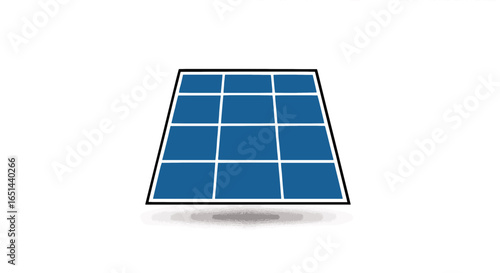 Blue solar panel grid icon represents renewable energy and sustainable technology solutions