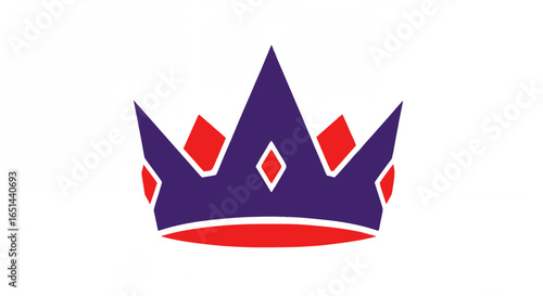 Purple Royal Crown with Red Gems