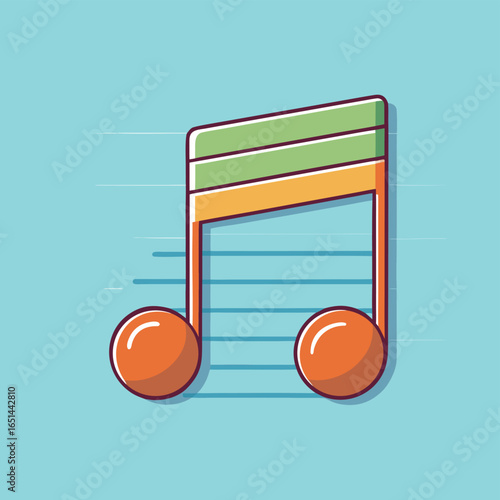 flat vector music note icon  minimalist style.eps