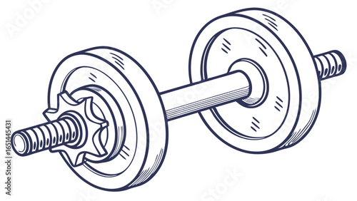 Vector illustration of a dumbbell for fitness training and personal development concepts
