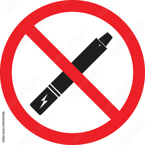No smoking and no vaping prohibition signs with red circle and slash. Stop tobacco cigarette and electronic e-cigarette icon for health, warning, and safety design. Vector ban symbol illustration.