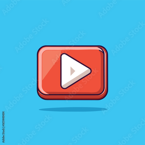 minimal flat video play button icon.eps