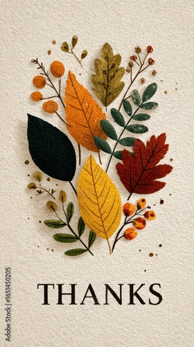 Beautifully designed autumn leaves with a heartfelt message of thanks