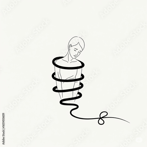 Simple Drawn Illustrations of Addiction Concepts