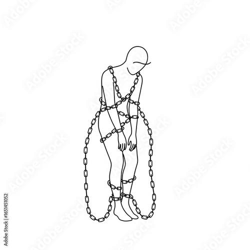 Simple Drawn Illustrations of Addiction Concepts