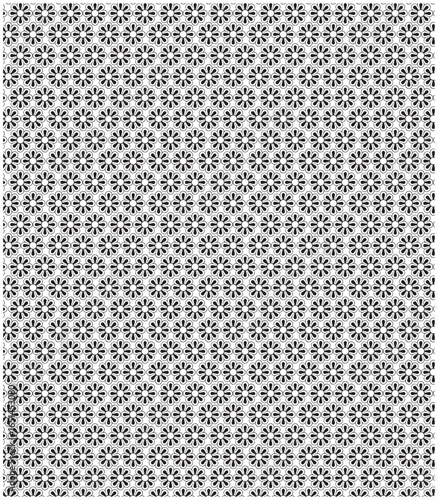 Seamless tiny floral motif pattern, abstract ornamental black and white repetitive decorative retro minimal geometric texture