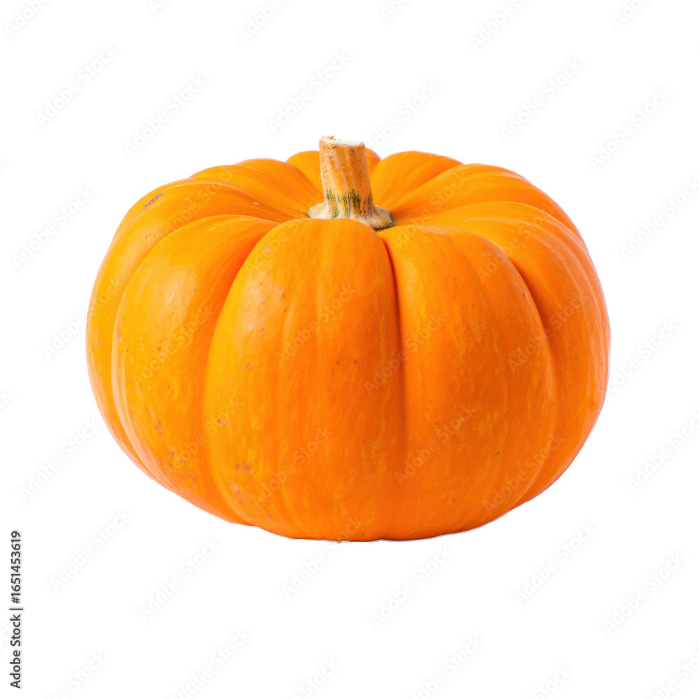 Obraz premium Whole Orange Pumpkin on transparent png Background