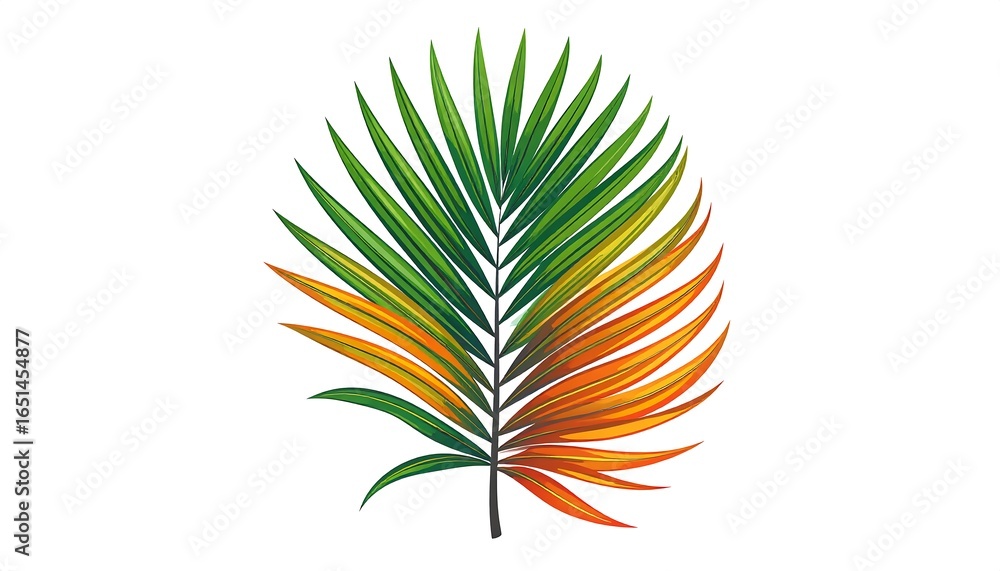 Obraz premium Vibrant palm leaf graphic design.