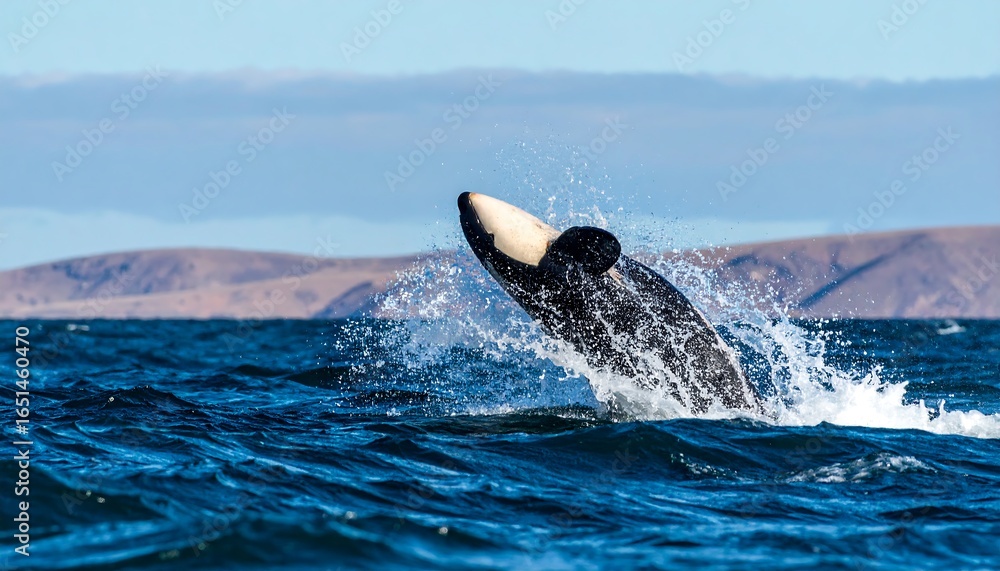 Fototapeta premium Orca leaping out of the water.