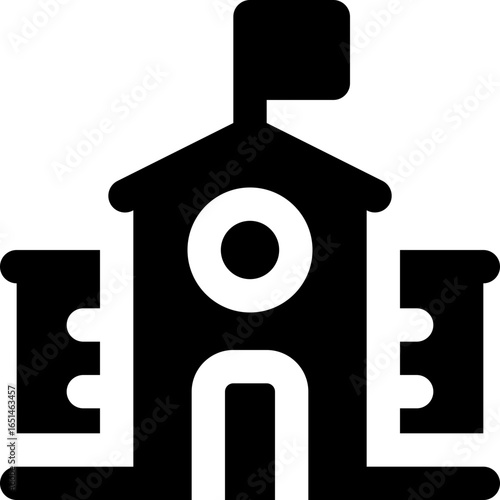 school glyph icon. Strong and solid vector icon for websites, mobile interfaces, presentations, and visual branding. High quality and easy to edit.